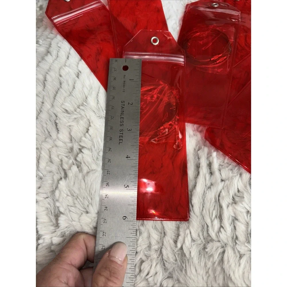 Eight Red Clear Luggage/Cruise Tags.With Hangers,‎ 3105.